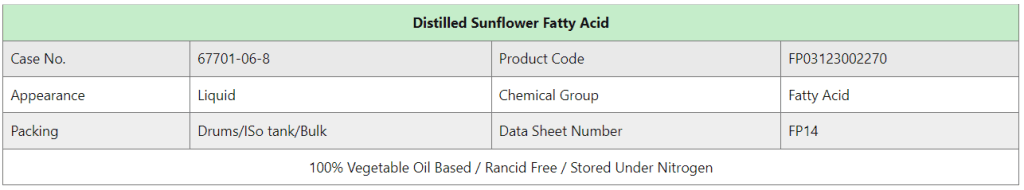 Sunflower Distilled Fatty Acids 2 2222
